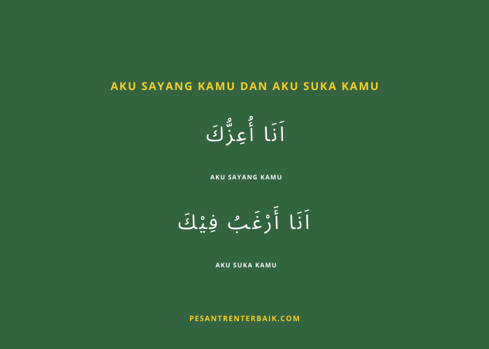 Apa Bahasa Arabnya Aku Sayang Kamu dan Aku Suka Kamu
