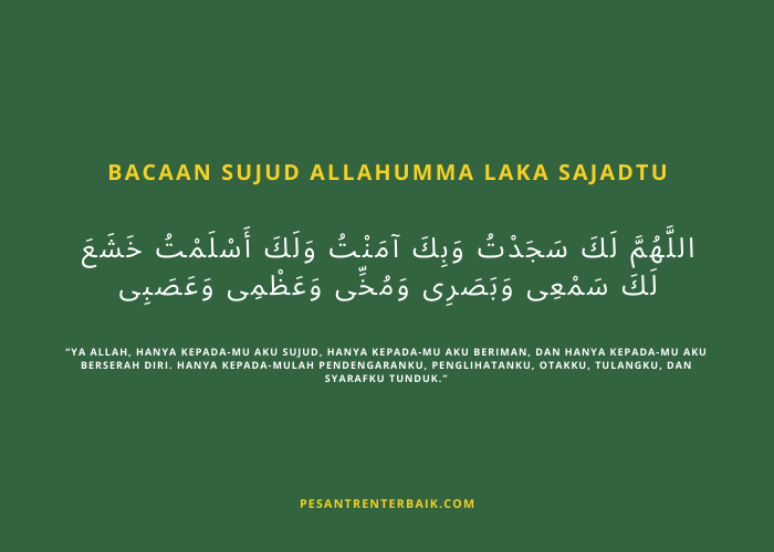 Bacaan Sujud Allahumma Laka Sajadtu