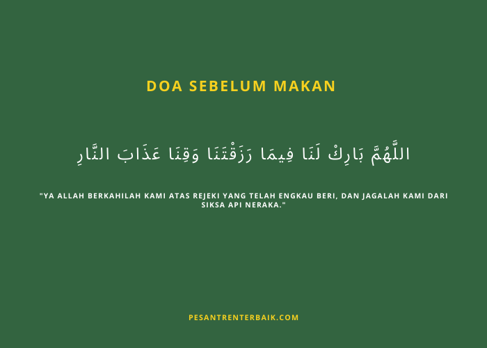 Doa Sebelum Makan Allahumma Bariklana Fima Rozaktana
