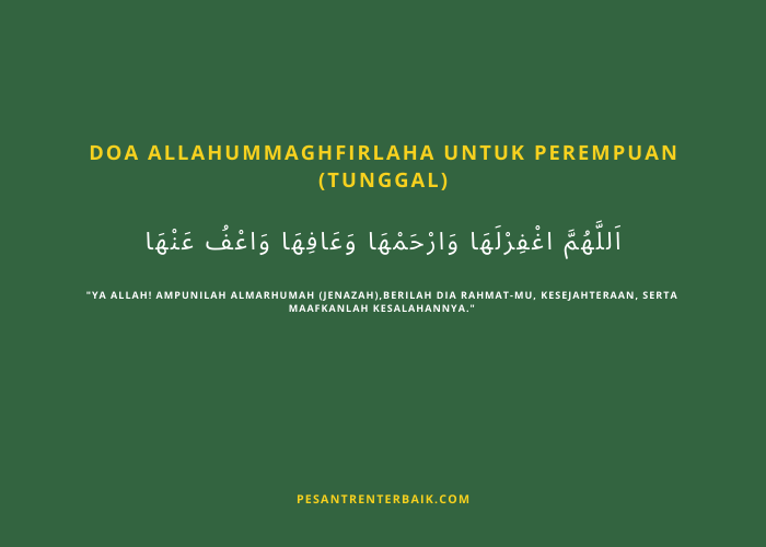 Doa allahummaghfirlaha untuk Perempuan (Tunggal)