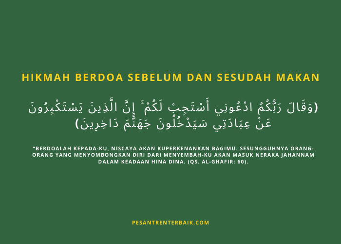 Hikmah Berdoa Sebelum dan Sesudah Makan