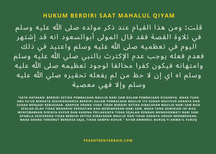 Hukum Berdiri Saat Mahalul Qiyam