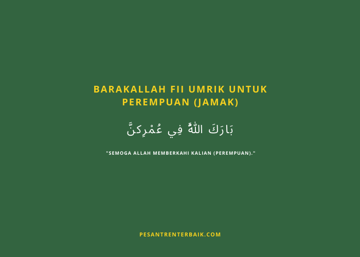 Kalau yang Diberi Ucapan Selamat Adalah Perempuan Banyak atau Jamak